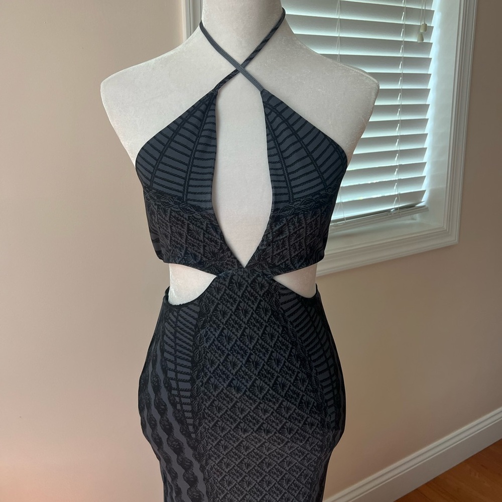 AFRM Black/grey midi dress